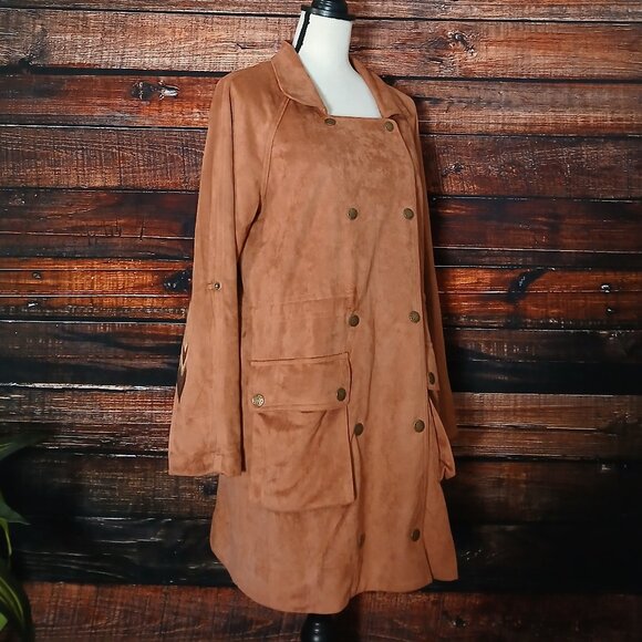 Miss Me Jacket S Faux Suede Embroidered Double Breasted Bohemian - Picture 9 of 12